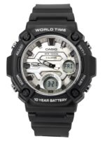 Casio Standard Analog Digital Resin Strap Silver Dial Quartz AEQ-120W-7AV 100M Men's Watch