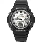 Casio Standard Analog Digital Resin Strap Silver Dial Quartz AEQ-120W-7AV 100M Men's Watch