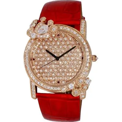 Adee Kaye Royale Collection Crystal Accents Rose Gold Austrian Stone Dial Quartz AK2000-LRG Women's Watch