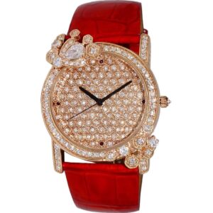 Adee Kaye Royale Collection Crystal Accents Rose Gold Austrian Stone Dial Quartz AK2000-LRG Women's Watch