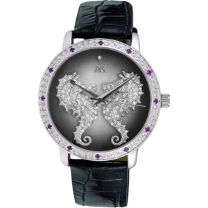 Adee Kaye Seahorsee Crystal Accents Black Dial Quartz AK2002-LPU Women's Watch