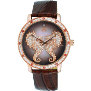 Adee Kaye Seahorsee Collection Crystal Accents Brown Dial Quartz AK2002-LRG Women's Watch