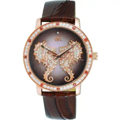 Adee Kaye Seahorsee Collection Crystal Accents Brown Dial Quartz AK2002-LRG Women's Watch