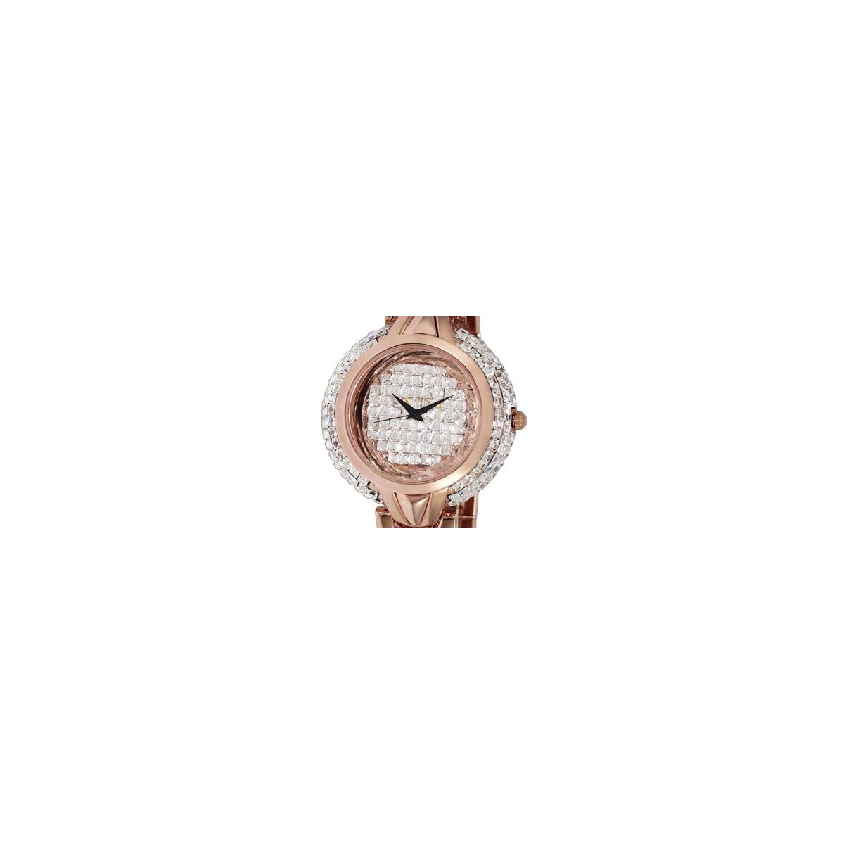 Adee Kaye Starry Collection Crystal Accents Rose Gold Brass Rhodium Plated Dial Quartz AK2004-LRG Women's Watch