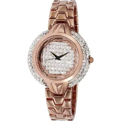 Adee Kaye Starry Collection Crystal Accents Rose Gold Brass Rhodium Plated Dial Quartz AK2004-LRG Women's Watch