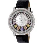 Adee Kaye Tear Drop Collection Crystal Accents White Mother Of Pearl Dial Quartz AK2112-L Women's Watch