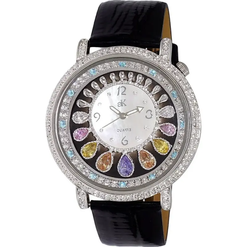 Adee Kaye Tear Drop Collection Crystal Accents White Mother Of Pearl Dial Quartz AK2112-L Women's Watch Adee Kaye Tear Drop Collection Crystal Accents White Mother Of Pearl Dial Quartz AK2112-L Women's Watch