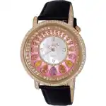 Adee Kaye Tear Drop Collection Crystal Accents Pink And White Mother Of Pearl Dial Quartz AK2112-LRG Women's Watch