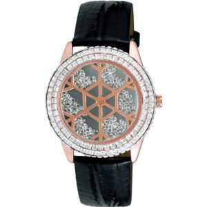 Adee Kaye Snowflakes Collection Crystal Accents Grey Dial Quartz AK2115-LRG Women's Watch