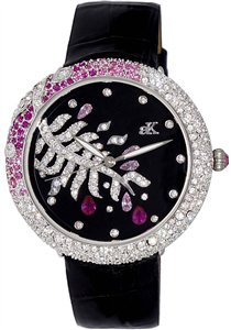 Adee Kaye Majestic Collection Crystal Accents Black Dial Quartz AK2118-L Women's Watch
