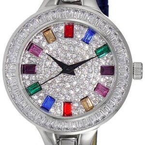 Adee Kaye Mondo G-3 Collection Crystal Accents Multi-Color Austrian Stone Dial Quartz AK2522-LCBU Women's Watch