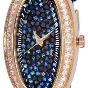 Adee Kaye Aura Collection Crystal Accents Blue Dial Quartz AK2523-LR GBU Women's Watch