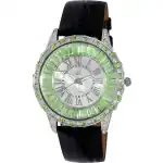 Adee Kaye Marquee Collection Crystal Accents White Mother Of Pearl Dial Quartz AK2524-LGN Women's Watch
