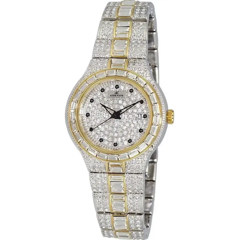 Adee Kaye Fussy G-2 Collection Diamond Accents Pave Dial Quartz AK2525-L2G Women's Watch