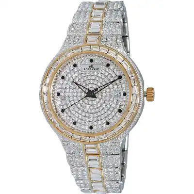 AK2525-LRG-FRT Adee Kaye Fussy G-2 Collection Diamond Accents Pave Dial Quartz AK2525-L2G Women's Watch