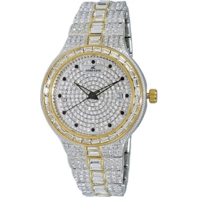 Adee Kaye Fussy Mid-S Collection Crystal Accents Pave Dial Quartz AK2525-M2G Women's Watch