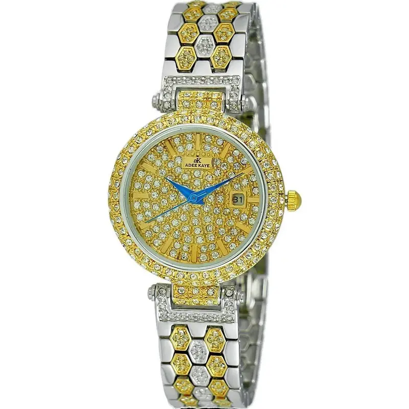 Adee Kaye Finess Collection Crystal Accents Gold Tone Dial Quartz AK2526-L2G Women's Watch Adee Kaye Finess Collection Crystal Accents Gold Tone Dial Quartz AK2526-L2G Women's Watch