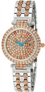 Adee Kaye Finess Crystal Accents Gold Tone Dial Quartz AK2526-L2R Women's Watch