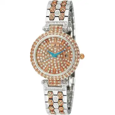 Adee Kaye Finess Crystal Accents Gold Tone Dial Quartz AK2526-L2R Women's Watch Adee Kaye Finess Crystal Accents Gold Tone Dial Quartz AK2526-L2R Women's Watch