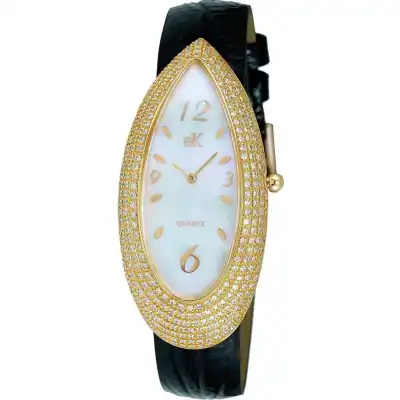 Adee Kaye Pear Collection Crystal Accents White Mother Of Pearl Dial Quartz AK2527-LG Women's Watch Adee Kaye Pear Collection Crystal Accents White Mother Of Pearl Dial Quartz AK2527-LG Women's Watch