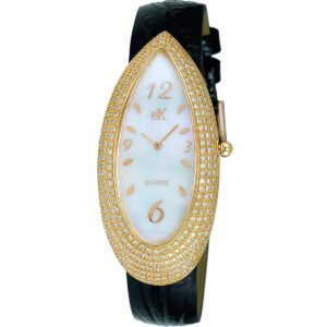 Adee Kaye Pear Collection Crystal Accents White Mother Of Pearl Dial Quartz AK2527-LG Women's Watch