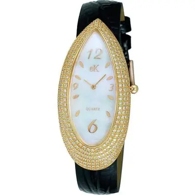 Adee Kaye Pear Collection Crystal Accents White Mother Of Pearl Dial Quartz AK2527-LG Women's Watch