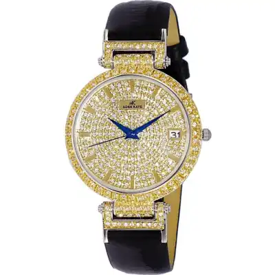 Adee Kaye Embellish Collection Crystal Accents Pave Dial Quartz AK2529-MG Women's Watch Adee Kaye Embellish Collection Crystal Accents Pave Dial Quartz AK2529-MG Women's Watch
