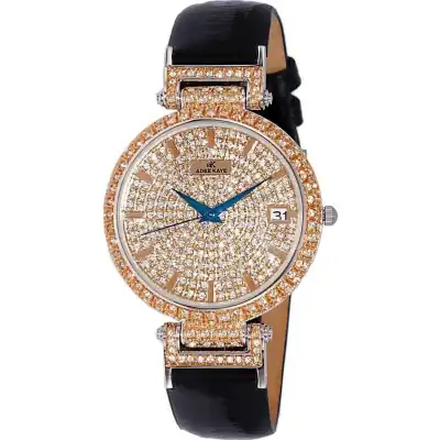Adee Kaye Embellish Collection Crystal Accents Pave Dial Quartz AK2529-MRG Women's Watch