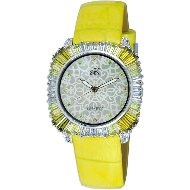 Adee Kaye Liberty - G2 Collection Crystal Accents Mother Of Pearl Dial Quartz AK2722-SGN Women's Watch