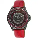 Adee Kaye Mondo G-3 Collection Crystal Accents Sunray Brass Rhodium Plated Dial Quartz AK2727-B Women's Watch