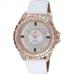 Adee Kaye Mondo G-3 Collection Crystal Accents Sunray Brass Rhodium Plated Dial Quartz AK2727-R Women's Watch