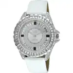 Adee Kaye Mondo G-3 Collection Crystal Accents Silver Brass Rhodium Plated Dial Quartz AK2727-S Women's Watch
