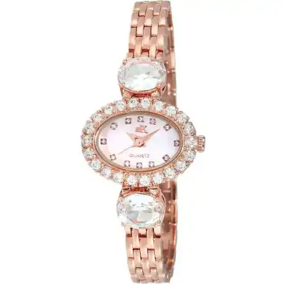Adee Kaye Fancy Collection Crystal Accents Mother Of Pearl Dial Quartz AK2730-R Women's Watch