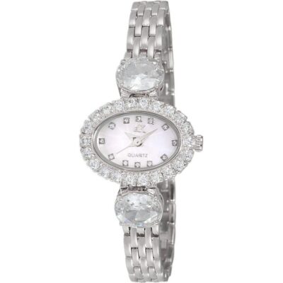 Adee Kaye Fancy Collection Crystal Accents Mother Of Pearl Dial Quartz AK2730-S Women's Watch