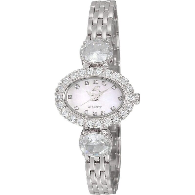 Adee Kaye Fancy Collection Crystal Accents Mother Of Pearl Dial Quartz AK2730-S Women's Watch