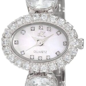 Adee Kaye Fancy Collection Crystal Accents Mother Of Pearl Dial Quartz AK2730-S Women's Watch