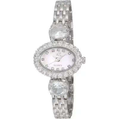 Adee Kaye Fancy Collection Crystal Accents Mother Of Pearl Dial Quartz AK2730-S Women's Watch