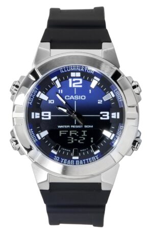 Casio Analog Digital Combination Resin Strap Blue Dial Quartz AMW-870A-2AV Men's Watch