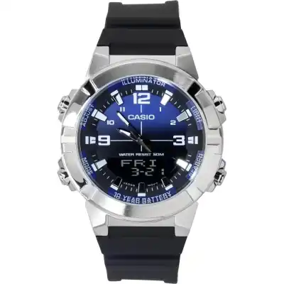 Casio Analog Digital Combination Resin Strap Blue Dial Quartz AMW-870A-2AV Men's Watch