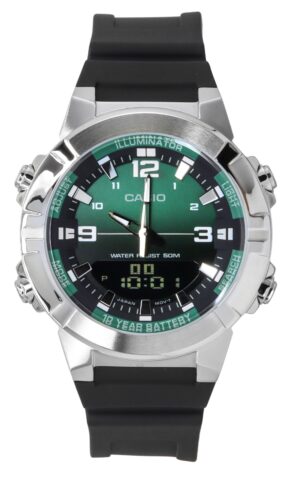 Casio Analog Digital Combination Resin Strap Green Dial Quartz AMW-870A-3AV Men's Watch