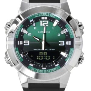 Casio Analog Digital Combination Resin Strap Green Dial Quartz AMW-870A-3AV Men's Watch