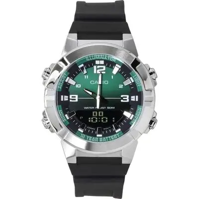 Casio Analog Digital Combination Resin Strap Green Dial Quartz AMW-870A-3AV Men's Watch