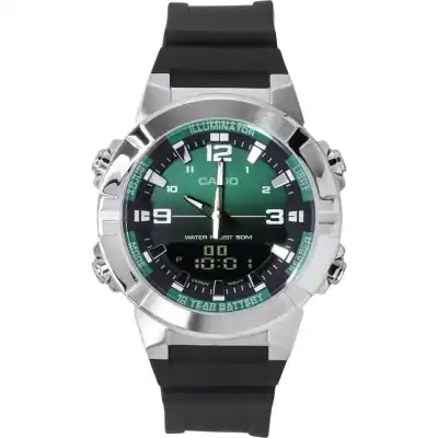 Casio Analog Digital Combination Resin Strap Green Dial Quartz AMW-870A-3AV Men's Watch