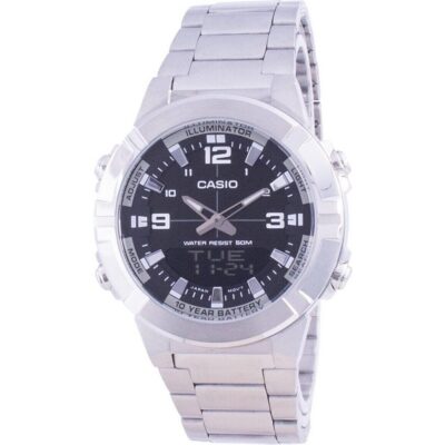 Casio Analog Digital World Time Stainless Steel Amw-870d-1a Amw870d-1 Men's Watch