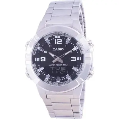 Casio Analog Digital World Time Stainless Steel AMW-870D-1A AMW870D-1 Men's Watch