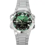 Casio Analog Digital Combination Stainless Steel Green Dial Quartz AMW-870DA-3AV Men's Watch