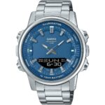 Casio Analog Digital Combination Stainless Steel Blue Dial Quartz AMW-880D-2A1V Men's Watch