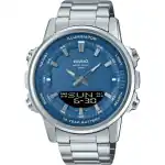 Casio Analog Digital Combination Stainless Steel Blue Dial Quartz AMW-880D-2A1V Men's Watch