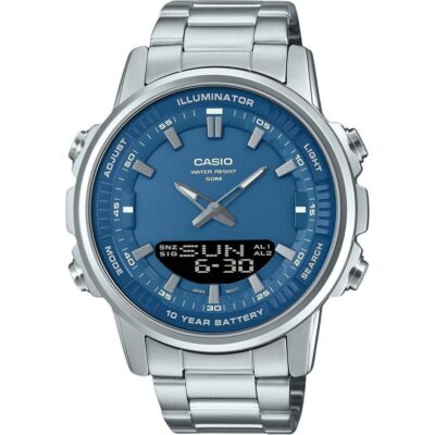 Casio Analog Digital Combination Stainless Steel Blue Dial Quartz AMW-880D-2A1V Men's Watch