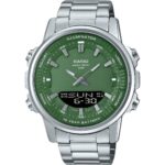 Casio Analog Digital Stainless Steel Green Dial Quartz AMW-880D-3AV Men's Watch